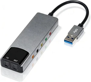 Gugxiom 7.1 USB Surround Sound Card, 5.1 External Sound Card with SPDIF Digital Audio, for Laptop PC Gugxiom 7.1 USB Surround Sound Card, 5.1 External Sound Card with SPDIF Digital Audio, for Laptop PC