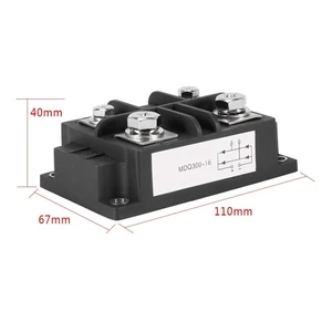 300A 1600V Single Phase AC to DC Diode Bridge Rectifier, High Power Rectifier Silicon Full Diode Bridge Rectifier Module, 110 * 67 * 40mm 300A 1600V Single Phase AC to DC Diode Bridge Rectifier, High Power Rectifier Silicon Full Diode Bridge Rectifier Module, 110 * 67 * 40mm