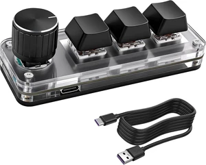 XMSJSIY Mini 3 Key Keypad Mechanical Keyboard One Handed Hot Key XMSJSIY Mini 3 Key Keypad Mechanical Keyboard One Handed Hot Key