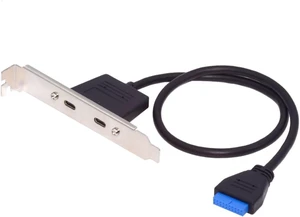 chenyang USB 3.0 Front Panel Header 19/20Pin 1 Male to 2 USB C Female Chassis Back Panel Port Extension Cable with 12cm PCI-E Slot Bracket chenyang USB 3.0 Front Panel Header 19/20Pin 1 Male to 2 USB C Female Chassis Back Panel Port Extension Cable with 12cm PCI-E Slot Bracket