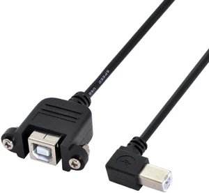 chenyang USB 2.0 Type B Male to Type B Female Extension Cable with Screws for Panel Mount 50cm 90 Degree Left Angled chenyang USB 2.0 Type B Male to Type B Female Extension Cable with Screws for Panel Mount 50cm 90 Degree Left Angled