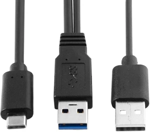 cablecc Type-C USB-C to USB 3.0 Male & USB 2.0 Dual Power Data Y Cable for Laptop & Hard Disk cablecc Type-C USB-C to USB 3.0 Male & USB 2.0 Dual Power Data Y Cable for Laptop & Hard Disk