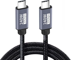 Cablecc 20Gbps 240W USB3.2 Cable USB-C 8K 5K 4K USB4.0 Hyper Super Coiled Type-C Fast Charging Cord 2M Cablecc 20Gbps 240W USB3.2 Cable USB-C 8K 5K 4K USB4.0 Hyper Super Coiled Type-C Fast Charging Cord 2M