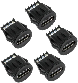 cablecc 5pcs/Set DC Power 5V/20V DIY OEM Type C Female Socket Connector to 6Pin PCBA Pinout PD IP67Round Latch Mount Type cablecc 5pcs/Set DC Power 5V/20V DIY OEM Type C Female Socket Connector to 6Pin PCBA Pinout PD IP67Round Latch Mount Type