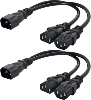 chenyang 2 Pack IEC 320 C14 1 Male to 2 C13 Female Y Splitter Power Extension Cable Adapter for Monitor/Computer/PDU Chassis/Printer chenyang 2 Pack IEC 320 C14 1 Male to 2 C13 Female Y Splitter Power Extension Cable Adapter for Monitor/Computer/PDU Chassis/Printer