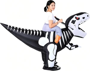 LICAEVEY Inflatable Dinosaur Costume for Adults Ride On Blow Up Skeleton Dinosaur Outfit with Blower for Cosplay Birthday Party LICAEVEY Inflatable Dinosaur Costume for Adults Ride On Blow Up Skeleton Dinosaur Outfit with Blower for Cosplay Birthday Party