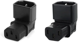 cablecc 2pcs IEC Male C14 to Up & Down Direction Right Angled 90 Degree IEC Female C13 Power Extension Adapter AC Convertor cablecc 2pcs IEC Male C14 to Up & Down Direction Right Angled 90 Degree IEC Female C13 Power Extension Adapter AC Convertor