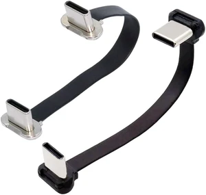 chenyang 2 Pack 2.76Inch USB C Short Flat Cable,USB 2.0 Type C Dual 90 Degree Angled PD 65W Fast Charge Data Extension Cable for Power Bank chenyang 2 Pack 2.76Inch USB C Short Flat Cable,USB 2.0 Type C Dual 90 Degree Angled PD 65W Fast Charge Data Extension Cable for Power Bank