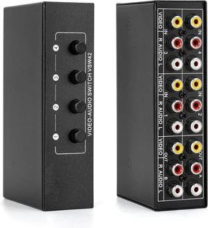 4 in 2 Out 4-Way RCA Switch Composite AV Selector Switcher Box 4 in 2 Out 4-Way RCA Switch Composite AV Selector Switcher Box