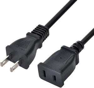 Cablecc Straight Connector USA Outlet Saver Power Extension Cord Cable 2-Prong 2 Outlets for NEMA 1-15P to NEMA 1-15R 50cm Cablecc Straight Connector USA Outlet Saver Power Extension Cord Cable 2-Prong 2 Outlets for NEMA 1-15P to NEMA 1-15R 50cm