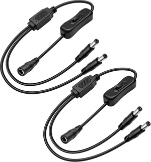 XMSJSIY DC5521 Y Splitter Power Extension Cable -2PCS XMSJSIY DC5521 Y Splitter Power Extension Cable -2PCS