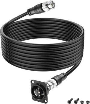 XMSJSIY D-Type BNC Panel Mount to BNC Cable RG59 Extension Cable - 3M/9.8FT XMSJSIY D-Type BNC Panel Mount to BNC Cable RG59 Extension Cable - 3M/9.8FT