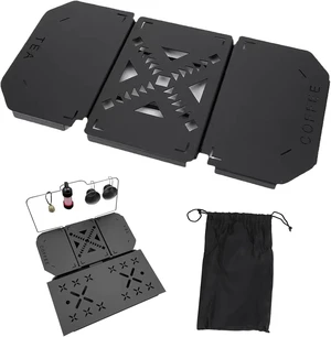 LICAEVEY Folding Table Top for 9.4L Lunch Box, Professional Aluminium Alloy Portable Camping Table Board and Coffee Station for Fishing and Camping Gear, Black LICAEVEY Folding Table Top for 9.4L Lunch Box, Professional Aluminium Alloy Portable Camping Table Board and Coffee Station for Fishing and Camping Gear, Black