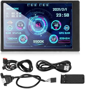 LICAEVEY Portable Monitor, 3.5in USB Mini Screen, CPU Hardware Temperature Monitor Type C Sub Screen, PC Temperature Display Screen for Computer Case, Displays Computer Network LICAEVEY Portable Monitor, 3.5in USB Mini Screen, CPU Hardware Temperature Monitor Type C Sub Screen, PC Temperature Display Screen for Computer Case, Displays Computer Network