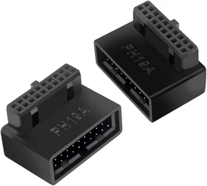 chenyang 2 Pack USB 3.0 Front Panel Header 19/20Pin Male to Female 90 Degree Angled Mainboard Header Gender Changer Connector Adapter Overmold Type chenyang 2 Pack USB 3.0 Front Panel Header 19/20Pin Male to Female 90 Degree Angled Mainboard Header Gender Changer Connector Adapter Overmold Type