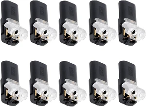 cablecc 10PCS D2 Solderless Pluggable Quick Connect Terminal Dual Wire Plug Connector with Locking Buckle Compatible with Led Light Strip Connectors 2Pin 18-22AWG cablecc 10PCS D2 Solderless Pluggable Quick Connect Terminal Dual Wire Plug Connector with Locking Buckle Compatible with Led Light Strip Connectors 2Pin 18-22AWG