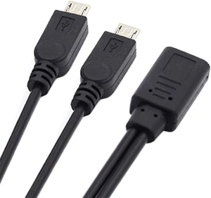 cablecc DC 5V Type-C USB-C Female to 5Pin Dual Micro USB Male Splitter Extension Charge 32AWG Cable cablecc DC 5V Type-C USB-C Female to 5Pin Dual Micro USB Male Splitter Extension Charge 32AWG Cable