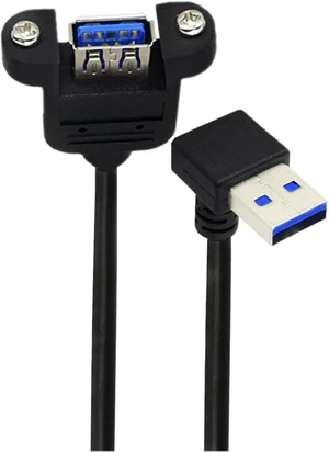 chenyang 12 Inch Short USB Extension Cable, USB 3.0 Male to Female 90 Degree UP Angled Panel Mount Type Cable with Screws chenyang 12 Inch Short USB Extension Cable, USB 3.0 Male to Female 90 Degree UP Angled Panel Mount Type Cable with Screws
