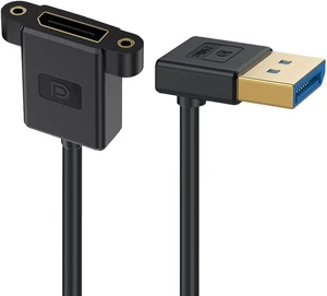 cablecc DisplayPort 1.4 8K 60hz 4K 144hz Ultrafine DP Male to Female Down Angled Extension Cable for Desktop Laptop Monitor Graphics Card 30cm cablecc DisplayPort 1.4 8K 60hz 4K 144hz Ultrafine DP Male to Female Down Angled Extension Cable for Desktop Laptop Monitor Graphics Card 30cm