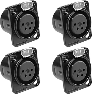 XMSJSIY 4 Pin XLR Panel Mount Connector XLR Female Socket Audio Speaker XMSJSIY 4 Pin XLR Panel Mount Connector XLR Female Socket Audio Speaker