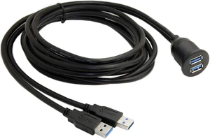 Cablecc 1m Waterproof Dual USB 3.0 Extension AUX Flush Mount Car Mount Extension Cable for Dashboard Panel Cablecc 1m Waterproof Dual USB 3.0 Extension AUX Flush Mount Car Mount Extension Cable for Dashboard Panel