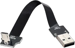 cablecc Down Angled USB 2.0 Type-A Male to Micro USB 5Pin Male Data Flat Slim FPC Cable for FPV & Disk & Phone 20cm cablecc Down Angled USB 2.0 Type-A Male to Micro USB 5Pin Male Data Flat Slim FPC Cable for FPV & Disk & Phone 20cm