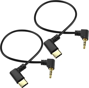 XMSJSIY Type C to 2.5mm Audio Cable USB C Male to 2.5mm TRS 3 Pole Male AUX 90 Degree Right Angle Headphone Jack Replacement Extension Cable Gold Connector Plated- 29cm/11inch 2Pcs XMSJSIY Type C to 2.5mm Audio Cable USB C Male to 2.5mm TRS 3 Pole Male AUX 90 Degree Right Angle Headphone Jack Replacement Extension Cable Gold Connector Plated- 29cm/11inch 2Pcs