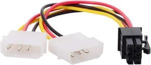 Cablecc Dual 4Pin to 6 Pin EPS 12V Graphics Card Power Supply Adapter Converter Cable Cablecc Dual 4Pin to 6 Pin EPS 12V Graphics Card Power Supply Adapter Converter Cable