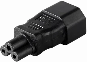 Cablecc IEC 320 Adapter 3 Poles Socket C14 to Cloverleaf Plug Micky C5 Straight Extension Power Adapter Cablecc IEC 320 Adapter 3 Poles Socket C14 to Cloverleaf Plug Micky C5 Straight Extension Power Adapter