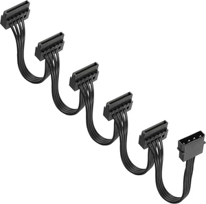 XMSJSIY 4 Pin IDE Male to 5x15 Pin SATA Female Splitter Power Cable XMSJSIY 4 Pin IDE Male to 5x15 Pin SATA Female Splitter Power Cable