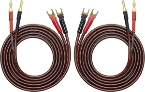 XMSJSIY HiFi OFC Speaker Wire with Spade Plug to Banana Plug Jumper Cable XMSJSIY HiFi OFC Speaker Wire with Spade Plug to Banana Plug Jumper Cable