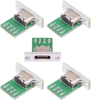 cablecc 5pcs/Set USB 2.0 24pin Pinout DIY OEM Type C Female Socket Connector Panel Mount Type with PC Board cablecc 5pcs/Set USB 2.0 24pin Pinout DIY OEM Type C Female Socket Connector Panel Mount Type with PC Board