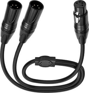 XMSJSIY 4 Pin XLR Y Splitter Cable 1 Female to 2 Male Patch Balanced Microphone Audio Cable Cord for Stero Mic to L&R Audio Track -0.5M/1.6FT XMSJSIY 4 Pin XLR Y Splitter Cable 1 Female to 2 Male Patch Balanced Microphone Audio Cable Cord for Stero Mic to L&R Audio Track -0.5M/1.6FT