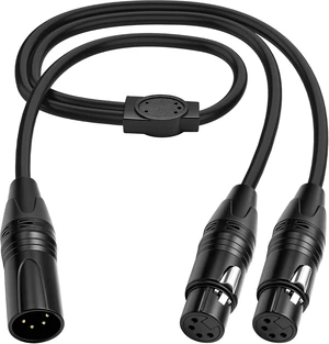 XMSJSIY 4 Pin XLR Y Splitter Cable 1 Male to 2 Female Patch Balanced Microphone Audio Cable Cord for Stero Mic to L&R Audio Track -0.5M/1.6FT XMSJSIY 4 Pin XLR Y Splitter Cable 1 Male to 2 Female Patch Balanced Microphone Audio Cable Cord for Stero Mic to L&R Audio Track -0.5M/1.6FT