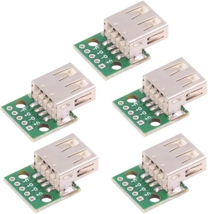 cablecc 5-piece Set of DIY OEM USB-A 2.0 Female with PCB Board 5Pin Contact (Flat Mouth) Assembly Solder Type cablecc 5-piece Set of DIY OEM USB-A 2.0 Female with PCB Board 5Pin Contact (Flat Mouth) Assembly Solder Type