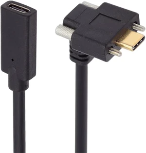cablecc Up Angled 10Gbps USB 3.1 USB-C Type C Extension Data Screw Locking Cable Male to Female for Realsense Camera VR Quest Link cablecc Up Angled 10Gbps USB 3.1 USB-C Type C Extension Data Screw Locking Cable Male to Female for Realsense Camera VR Quest Link
