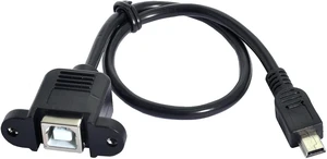 cablecc 5pin Mini USB 5pin Male to USB B Female Panel Mount Type Cable 20cm with Screws cablecc 5pin Mini USB 5pin Male to USB B Female Panel Mount Type Cable 20cm with Screws