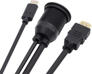 cablecc Left Right Angled USB-C USB 2.0 Type C Male to Female Extension Data Cable with Sleeve for Laptop (Type-C+HDMI) cablecc Left Right Angled USB-C USB 2.0 Type C Male to Female Extension Data Cable with Sleeve for Laptop (Type-C+HDMI)