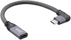 cablecc Left Right Angled USB-C USB 3.1 Type C Male to Female Extension Data Cable with Sleeve for Laptop cablecc Left Right Angled USB-C USB 3.1 Type C Male to Female Extension Data Cable with Sleeve for Laptop