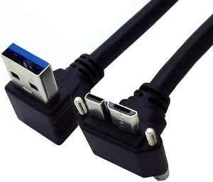 chenyang 25cm USB 3.0 to Micro USB 3.0 90 Degree UP Angled Cable with Locking Screw Panel for Photography, Data Transfer chenyang 25cm USB 3.0 to Micro USB 3.0 90 Degree UP Angled Cable with Locking Screw Panel for Photography, Data Transfer