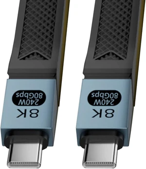 cablecc 80Gbps 240W USB 5.0 Male to Male Flat Version with E-Mark Chip FPC Ribbon Cable 13CM Black cablecc 80Gbps 240W USB 5.0 Male to Male Flat Version with E-Mark Chip FPC Ribbon Cable 13CM Black
