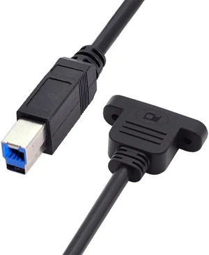 cablecc 5Gbps USB 3.0 Type B Male to Micro USB 3.0 Female Type-B Screw Mount Type Extension Cable 50CM cablecc 5Gbps USB 3.0 Type B Male to Micro USB 3.0 Female Type-B Screw Mount Type Extension Cable 50CM