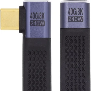 cablecc USB4 40Gbps Extension Cable Slim Flat Male to Female with 240W Power and 8K@60Hz Video Right Angled 13cm cablecc USB4 40Gbps Extension Cable Slim Flat Male to Female with 240W Power and 8K@60Hz Video Right Angled 13cm