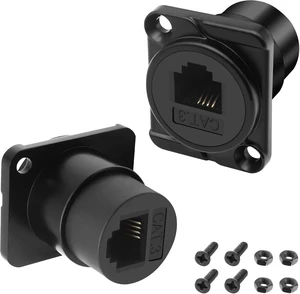 XMSJSIY D-Type RJ11 CAT3 Panel Mount Telephone Adapter- 2PCS (Black) XMSJSIY D-Type RJ11 CAT3 Panel Mount Telephone Adapter- 2PCS (Black)