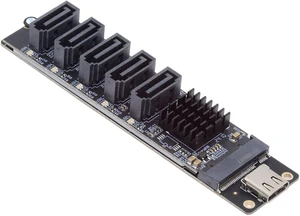 Cablecc 10Gbps USB-C 5 Ports Type-C to 6Gbps NGFF B+M Key SATA Adapter Converter PM Port Multiplier Selector JMB575 JMS580 Cablecc 10Gbps USB-C 5 Ports Type-C to 6Gbps NGFF B+M Key SATA Adapter Converter PM Port Multiplier Selector JMB575 JMS580