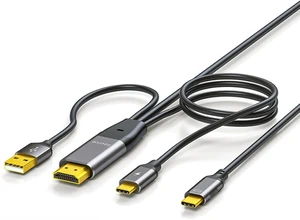 chenyang HDMI to USB C Cable 4k@60hz with USB Power Supply Support Touch Display for Host Connected to Portable Screen/VR Glasses 6.56FT/2.0M chenyang HDMI to USB C Cable 4k@60hz with USB Power Supply Support Touch Display for Host Connected to Portable Screen/VR Glasses 6.56FT/2.0M