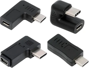 cablecc 4pcs/lot USB-C USB2.0 Type C 480Mbps Male to Micro & Mini USB Female Power Data Adapter Opposite Right Back Angled cablecc 4pcs/lot USB-C USB2.0 Type C 480Mbps Male to Micro & Mini USB Female Power Data Adapter Opposite Right Back Angled