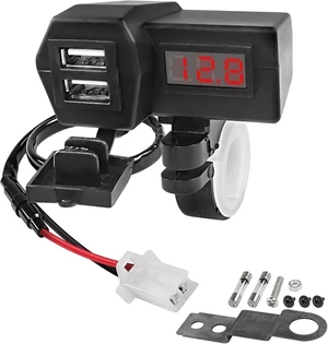 XMSJSIY Motorcycle USB Charger 5V 3.1A Dual USB Phone Adapter Kit Cable XMSJSIY Motorcycle USB Charger 5V 3.1A Dual USB Phone Adapter Kit Cable