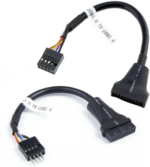 chenyang 2 Pack USB 2.0 Front Panel Header 9/10Pin Male/Female to 19/20Pin Male/Female Mainboard Header Gender Changer Cable Adapter chenyang 2 Pack USB 2.0 Front Panel Header 9/10Pin Male/Female to 19/20Pin Male/Female Mainboard Header Gender Changer Cable Adapter