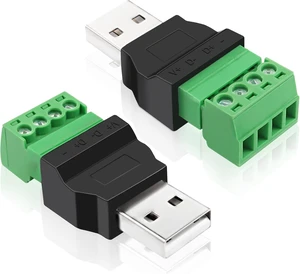XMSJSIY USB Screw Terminal Block Adapter Connecotr USB2.0A Male Plug 4 Pin XMSJSIY USB Screw Terminal Block Adapter Connecotr USB2.0A Male Plug 4 Pin